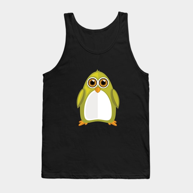 Yellow Green Penguin Tank Top by adamzworld